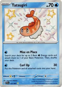 Holo Tatsugiri 127/091 Shiny Rare Paldean Fates Pokemon TCG NM Card - Image 1