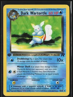 Dark Wartortle 46/82 Uncommon Team Rocket Pokemon 1st Edition Moderately Played - Image 1