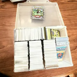 Box Of Vintage Yu-Gi-oh Cards 1996 Box And Some Holos And Pokemon - Image 1