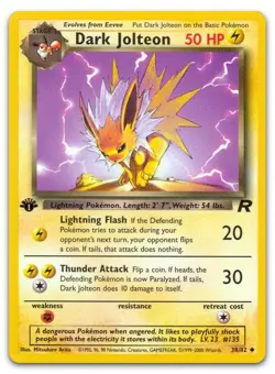 Dark Jolteon #38/82 (1st Edition) (NM) Team Rocket TR Pokemon - Image 1