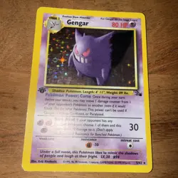 Pokemon TCG Fossil 1st Edition Gengar Holo Rare 5/62 WOTC Vintage HP - Image 1