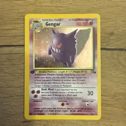 Pokemon TCG Fossil 1st Edition Gengar Holo Rare 5/62 WOTC Vintage HP - Image 2