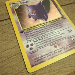 Pokemon TCG Fossil 1st Edition Gengar Holo Rare 5/62 WOTC Vintage HP - Image 3