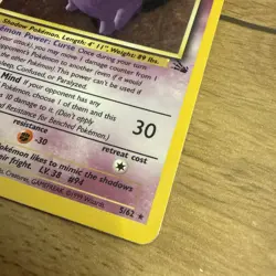 Pokemon TCG Fossil 1st Edition Gengar Holo Rare 5/62 WOTC Vintage HP - Image 4
