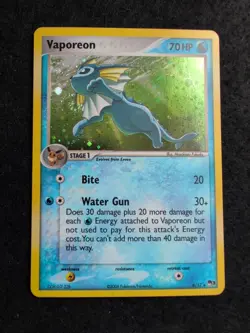 Vaporeon 6/17 Pop Series 3 Holo Rare Pokemon TCG - Faint Indent/ Swirl - Image 1