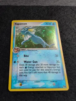 Vaporeon 6/17 Pop Series 3 Holo Rare Pokemon TCG - Faint Indent/ Swirl - Image 3