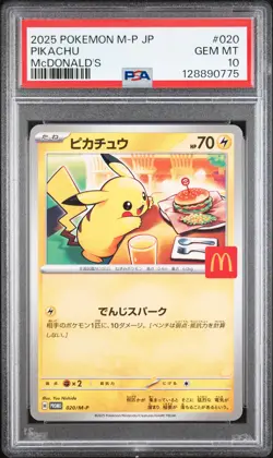 2025 POKEMON JPN M-P PROMO MCDONALD'S #020 PIKACHU PSA 10 - Image 1