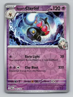Reverse Holo Steven's Claydol 084/182 Uncommon Destined Rivals Pokemon - Image 1