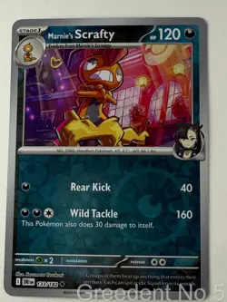 Marnie's Scrafty 133/182 Uncommon Destined Rivals Pokemon Reverse Holo Near Mint - Image 1