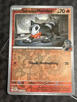 Pokemon Team Rocket's Houndour 037/182 Reverse Holo Destined Rivals NM - Image 1
