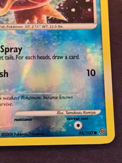 Magikarp 65/100 Stormfront Reverse Holographic Pokemon 2008 Vintage - Image 5