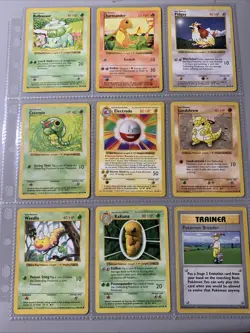 Pokemon TCG Base Set Shadowless Lot - 2 Binder Pages - WOTC VTG 1999 - Image 1
