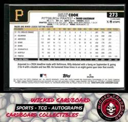 Billy Cook 2025 Topps Chrome Raywave Refractors #273 RC Pittsburgh Pirates - Image 2