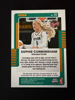 2025 Donruss WNBA Sophie Cunningham Jersey Series Patch Indiana Fever - Image 2
