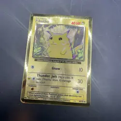 Pikachu Metal Gold Card UPC Pokemon 25th Anniversary Celebrations 58/102 Promo - Image 2