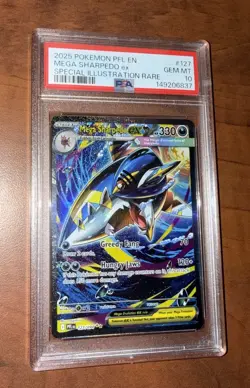Pokemon 2025 Mega Sharpedo ex 127/094 SIR Phantasmal Flames GEM MINT PSA 10 - Image 1