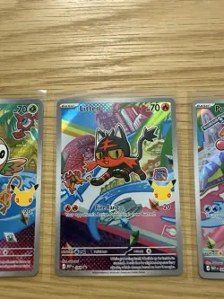 Rowlet, Litten, Popplio MEP 045, 044, 043 NM First Partner Promo 30th Gen 7 - Image 3