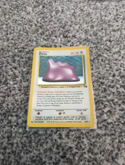 1999 Pokemon TCG Ditto Fossil Holo Rare Card 3/62 Unlimited Vintage WOTC - Image 1