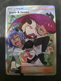 Pokemon TCG Jessie & James Trainer Full Art Ultra Rare Card 68/68 Hidden Fates - Image 1