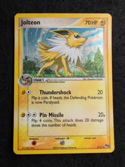 Jolteon - 3/17 - Pokemon Pop Series 3 Holo Card - Faint Indent - Image 1