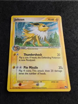 Jolteon - 3/17 - Pokemon Pop Series 3 Holo Card - Faint Indent - Image 3