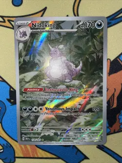 Pokemon TCG Nidoking 174/165 Scarlet & Violet 151 Illustration Rare Card Holo NM - Image 1