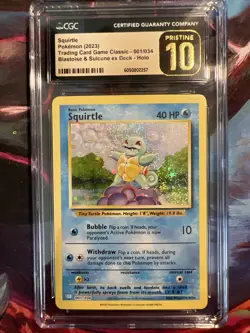 Pokemon Squirtle 001/034 Blastoise & Suicune Ex Deck Classic Holo - CGC 10 - Image 3