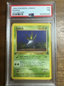 1999 Pokemon Jungle Oddish 1st Edition PSA 7 #58 - Image 1