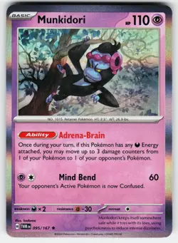 Munkidori 095/167 Rare Twilight Masquerade Pokemon Holo Near Mint - Image 1
