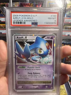 2008 Pokemon Azelf LV X Holo 140/146 Legends Awakened PSA NM-MT 8 - Image 1