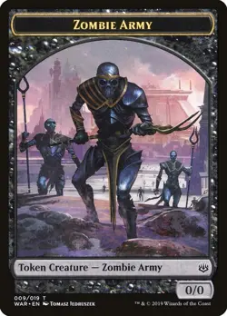 ZOMBIE ARMY 0/0 TOKEN MTG - WAR WAR OF THE SPARK 009/019 LP - CHEAP - Image 1
