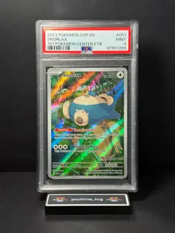2023 Pokemon Svp En-Sv BSP Pokemon Center ETB Snorlax #051 PSA 9 - Image 1