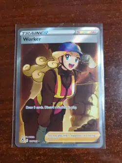 Pokemon TCG Worker (Full Art) Silver Tempest 195/195 Holo Ultra Rare - Image 1