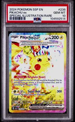 Pokemon Pikachu ex Surging Sparks Special Illustration Rare #238 PSA 10 Gem Mint - Image 1