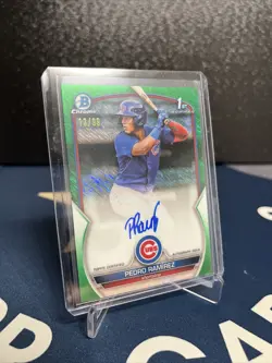 2023 1st Bowman Chrome Pedro Ramirez Bowman Green Shimmer Refractor Auto /99 - Image 1