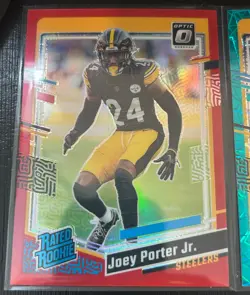 2023 Donruss Optic - Joey Porter Jr. - Red /99 - Fire Emoji - Teal Velocity 🔥✨ - Image 3
