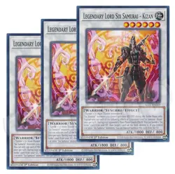 Yugioh - Legendary Lord Six Samurai Kizan x 3 - 1st Edition NM - Plus Free Holo - Image 1