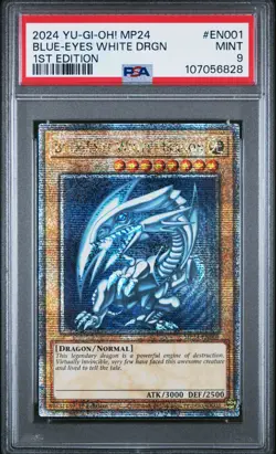 2024 YU-GI-OH! MP24-25TH ANV TIN: DUELING MIRRORS BLUE-EYES WHITE DRAGON PSA 9 - Image 1