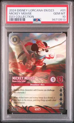 DISNEY LORCANA EN D23-D23 EXPO PROMO MICKEY MOUSE - BRAVE LITTLE TAILOR PSA 10 - Image 1