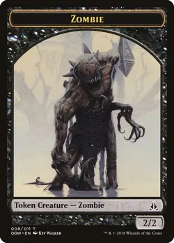 ZOMBIE 2/2 TOKEN MTG - OATH OF THE GATEWATCH 008/011 LP - CHEAP - Image 1