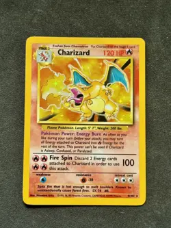 Pokemon Charizard 4/102 Base Set Holo Rare Card Vintage 1999 TCG - Image 1