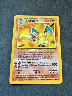 Pokemon Charizard 4/102 Base Set Holo Rare Card Vintage 1999 TCG - Image 2