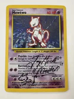 Pokemon TCG Mewtwo Base Set 10/102 Holo Signed Jay Goede - Image 1