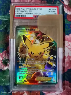 2016 POKEMON XY BLACK STAR PROMO RED & BLUE COLL FULL ART/PIKACHU EX PSA 10 - Image 2