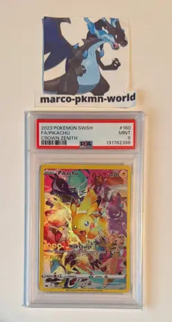 Pokemon Card, Pikachu - 160/159 - Crown Zenith PSA 9 Mint ENG no Bgs - Image 1