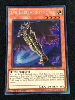 Yugioh Evil Hero Adusted Gold RA04-EN029 1st Collectors (NM) - Image 1