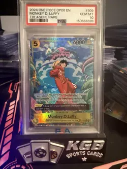 2024 One Piece OP08-Two Legends Monkey D. Luffy Treasure Rare 109 PSA 10 - Image 1