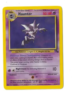 Haunter 21/62 Fossil NH Rare Pokemon Card WOTC 1999 MP - Image 3