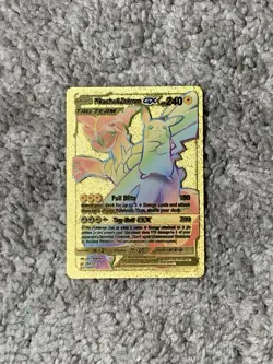 Pikachu & Zekrom GX HP240 Full Blitz Rainbow Gold Foil Fan Art Card - Image 1