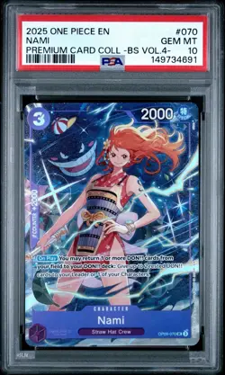 2025 ONE PIECE PREMIUM CARD COLLECTION BEST SELECTION VOL.4 070 NAMI PSA 10 - Image 1